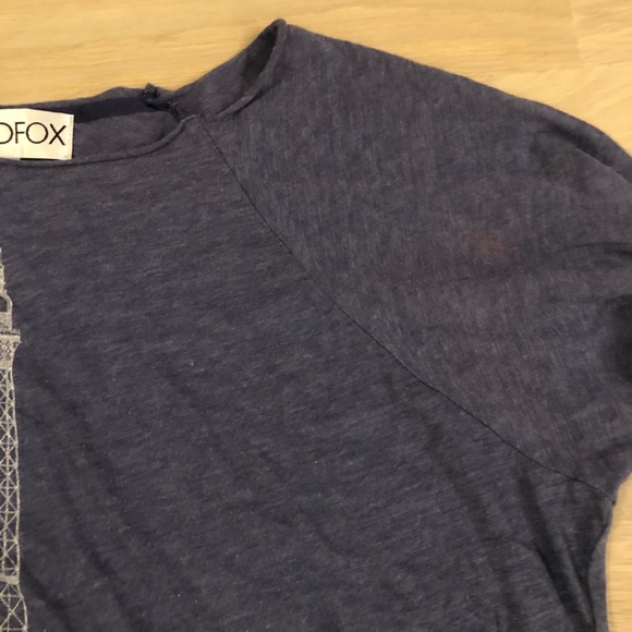 Wild fox Eiffel Tower Long Sleeve Blue Size L - Picture 7 of 7